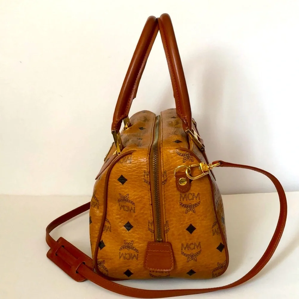 MCM Boston Leather Vintage Boston Shoulder Bag
